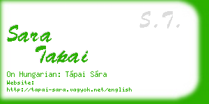 sara tapai business card